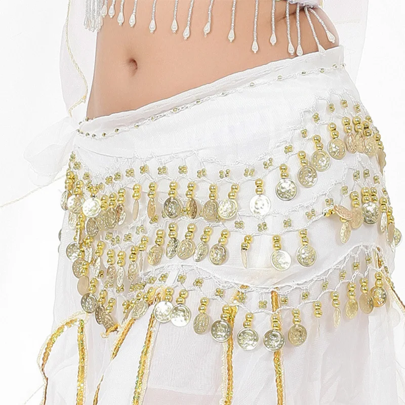 Top Trends: Belly Dance Belt Costumes Sequins Tassel Wholesale Hip Scarf For Women Belly Dancing Belts Indian Colors 128 Coin Dance Belt Shoppable Styles