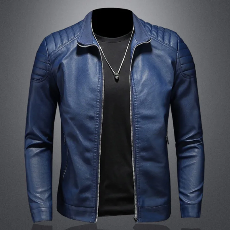 Top Trends: Trend Motorcycle Jacket Spring Mens Fashion Leather Jacket Slim Fit PU Jacket Male Anti-wind Motorcycle Jackets Men Biker Coat Shoppable Styles