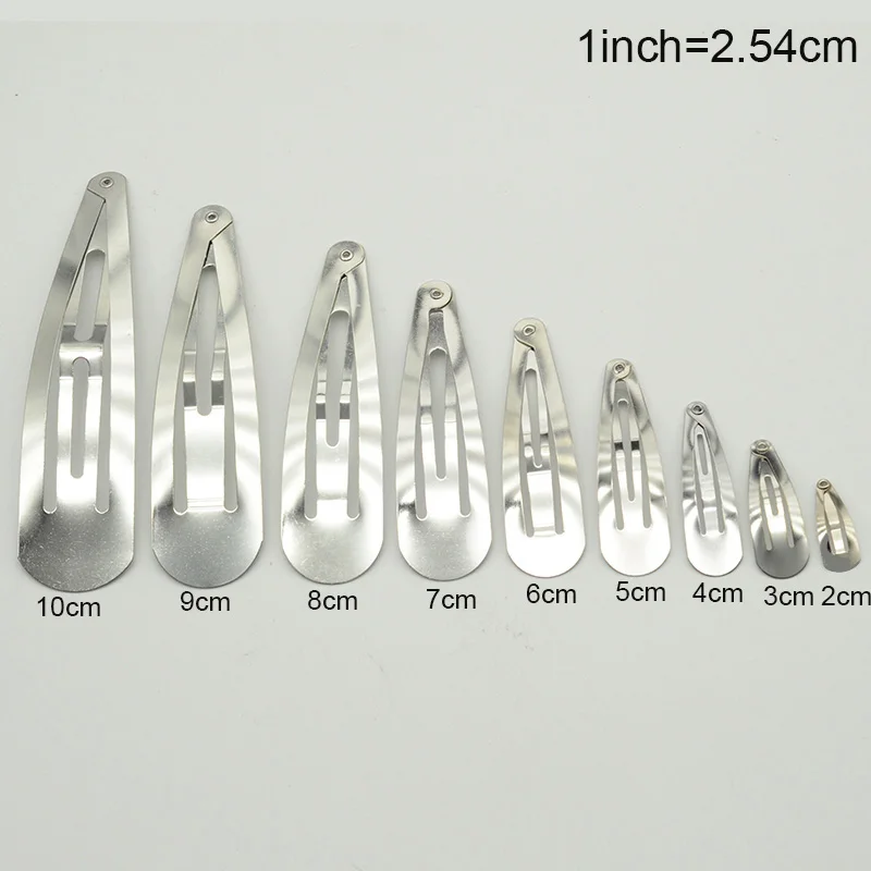 Top Trends: 20-100PCS Plus Thick Silver Tear Drop Metal Snap Hair Clips No Hole Plain Hairpins For DIY Hair Bows Accessories Shoppable Styles