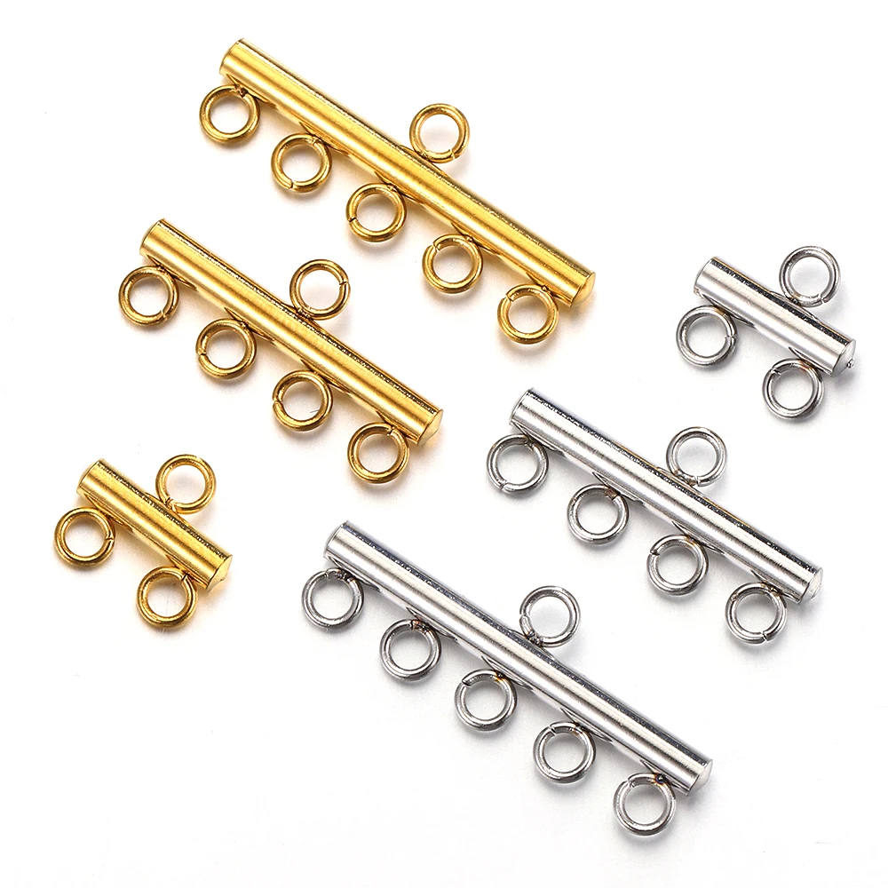 Top Trends: 20pcs Stainless Steel Necklace Bracelet Layer Clasps Pendant Bail Connector Drop DIY Connectors For Jewelry Making Supplies Shoppable Styles