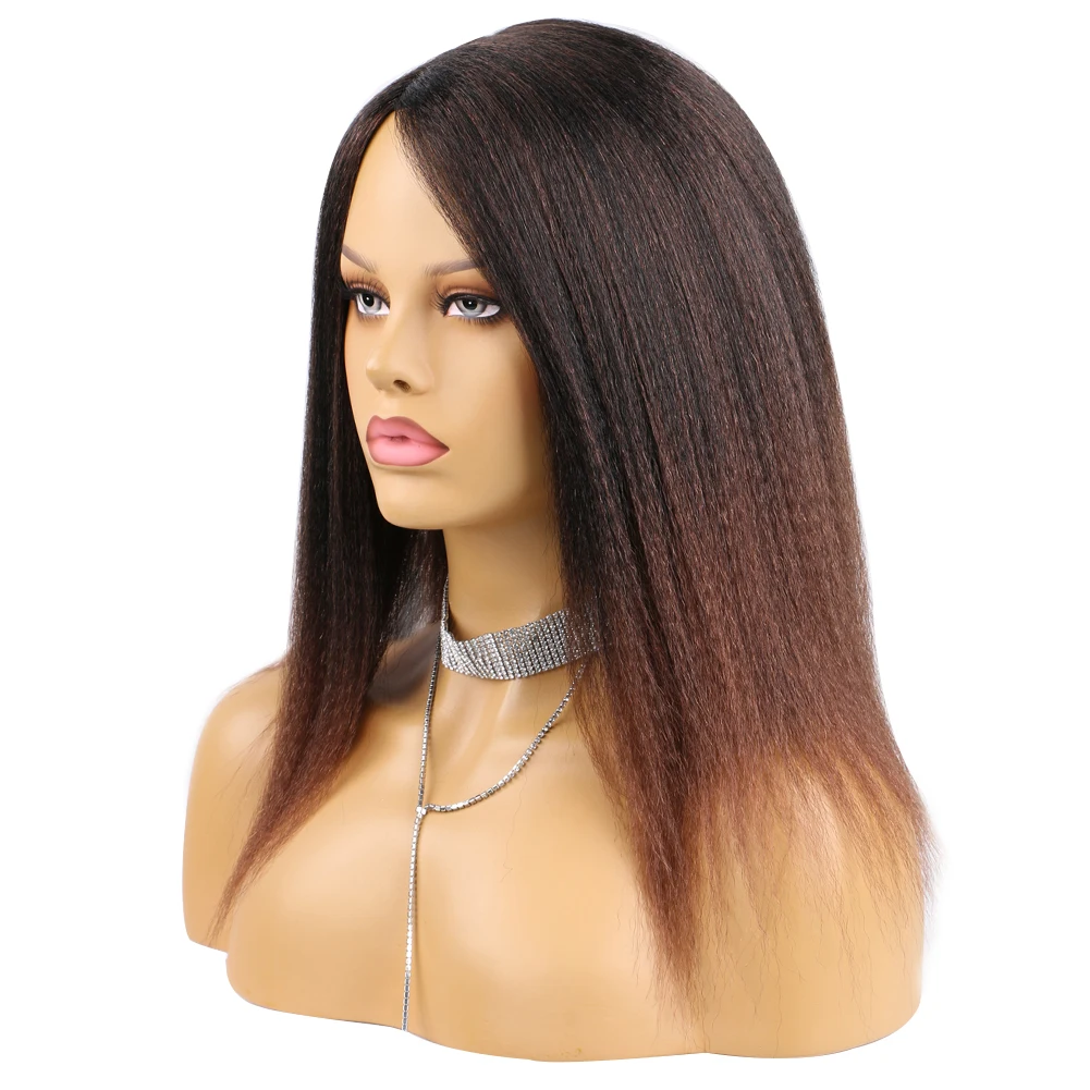 Top Trends: 14 Inch Synthetic Yaki Hair Wig Natural Soft Afro Kinky Straight Hair Wigs For African Women Wigs Daily Use Shoppable Styles