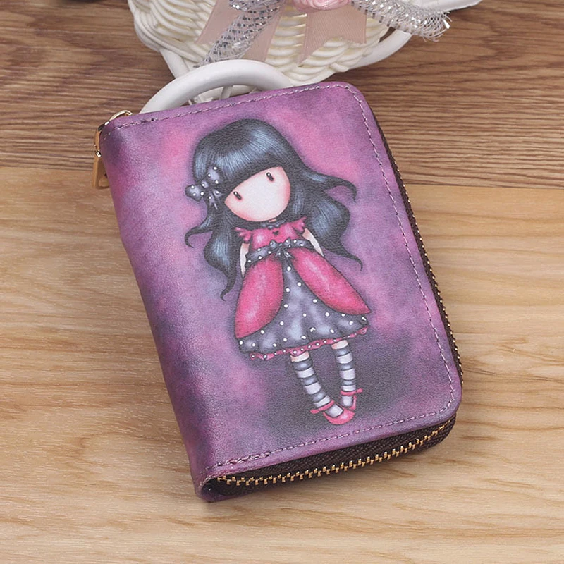 Top Trends: New Fashion Printed Women Card Bag Leather Wallet Cartoon Business Card Case Credit Card Holder Girl Mini Zip Clutch Bag Purse Shoppable Styles