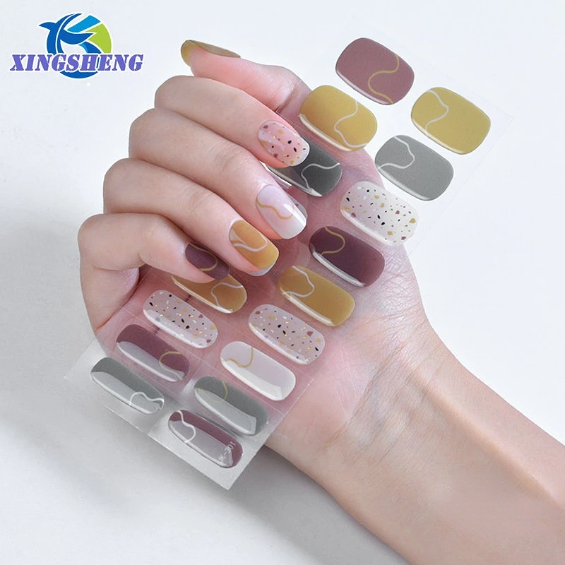 Top Trends: Semi Cured Gel Nail Polish Strips Full Cover UV / LED Lamp Requirel Wraps Fingertip Artist Self-Ashesive Girl Beauty Nails Sticker Shoppable Styles