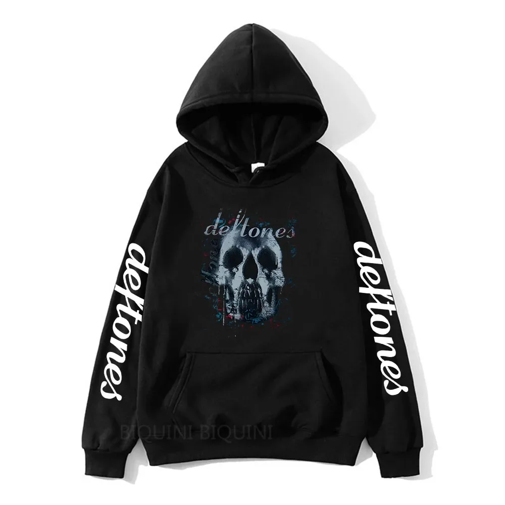 Top Trends: Deftones Skull Black Band Hoodies Men's Punk Hip Hop Sweatshirts Gothic Vintage Rock Pullovers For Unisex Streetwear Tops Male Shoppable Styles