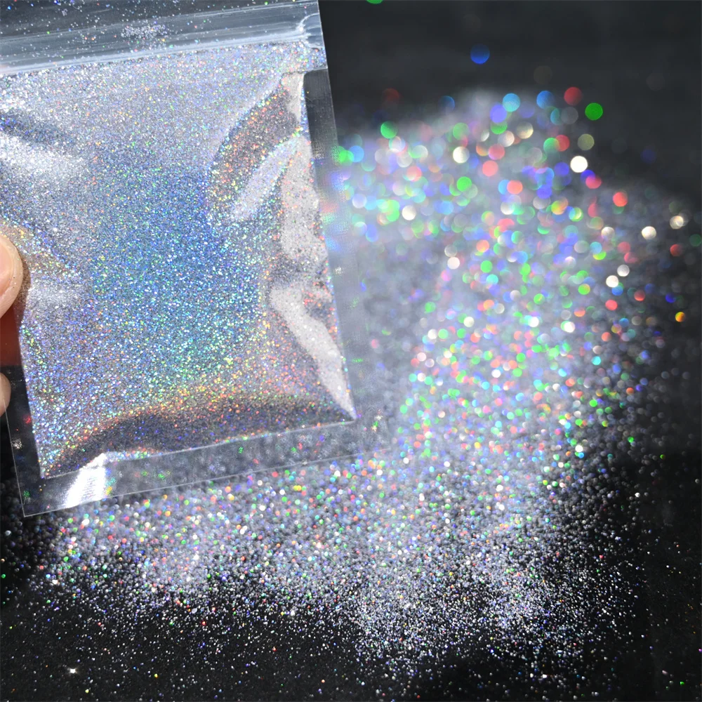 Top Trends: 5g Laser Holographic Bulk Glitter Nail Shining Sparkly Pigment Loose Fine Glitter Reflective Gel Polish Accessories Nail Powder Shoppable Styles