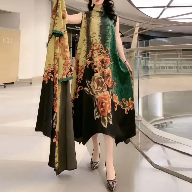 Top Trends: Commute Floral Printed Matching Sets Two Piece Set Casual Round Neck Spring Summer Female Fashion Irregular Hem Long Dress Sets Shoppable Styles