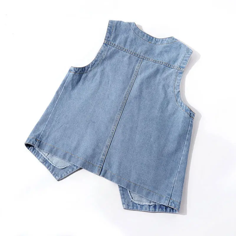 Top Trends: Fashion V-Neck Denim Vests Women Spring Summer Short Sleeveless Jacket Casual Single-Breasted Oversize Jean Waistcoat Shoppable Styles - Image 5