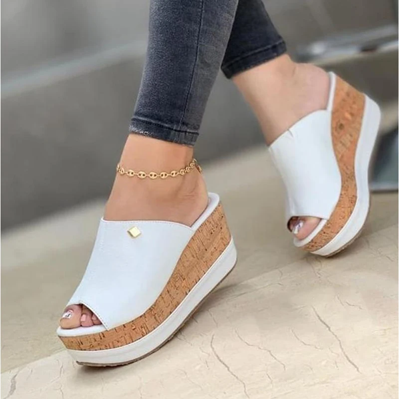 Top Trends: Women Summer Peep Toe Wedges Heeled Sandals Platform Shoes Casual Ladies Outdoor Slippers Beach Shoes Fashion Slides Sandalias Shoppable Styles