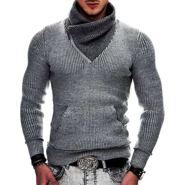 Top Trends: Men's Fashion Long Sleeve Turtleneck Knit Sweater Autumn And Winter Versatile Harajuku Knit Jumper Comfortable Bottoming Shirt Shoppable Styles - Image 4