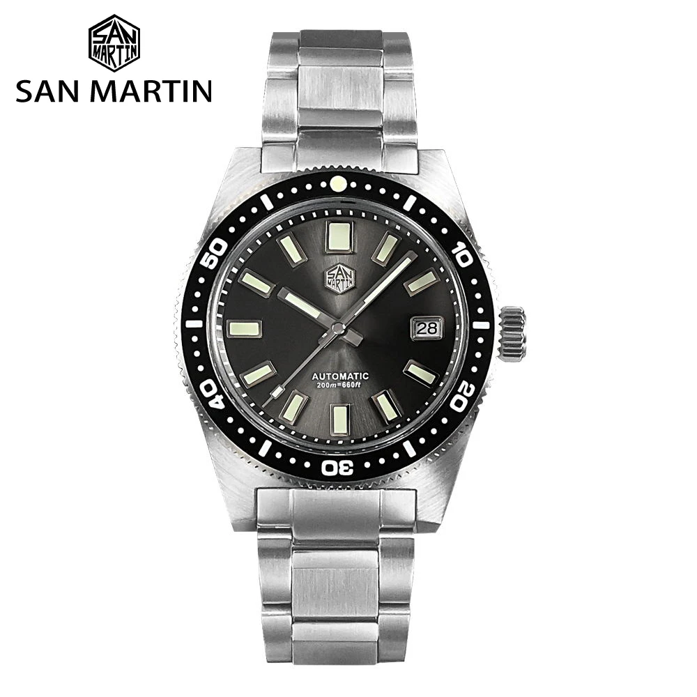 Top Trends: San Martin 62mas V4 41mm Diver Watch Sapphire Applied Logo NH35 Automatic Mechanical Watches Bracelet Date 20Bar Lume SN0007 Shoppable Styles