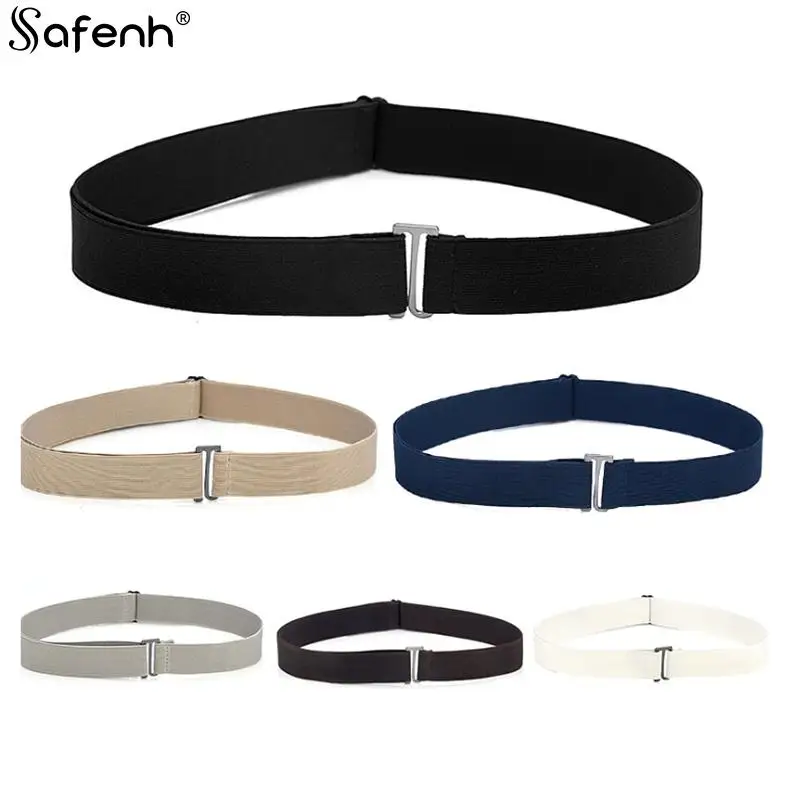 Top Trends: New Waistband Women Invisible Belt Buckle Plastic Comfortable Elastic Belt For Women Men Adjustable No Show Web Belt For Jeans Shoppable Styles