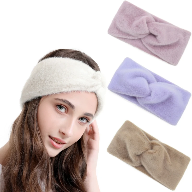 Top Trends: New Plush Headband Winter Warm Wide Elastic Hair Band Solid Wide Turban Ear Warmer Hairband Soft DIY Hair Accessories Headwear Shoppable Styles