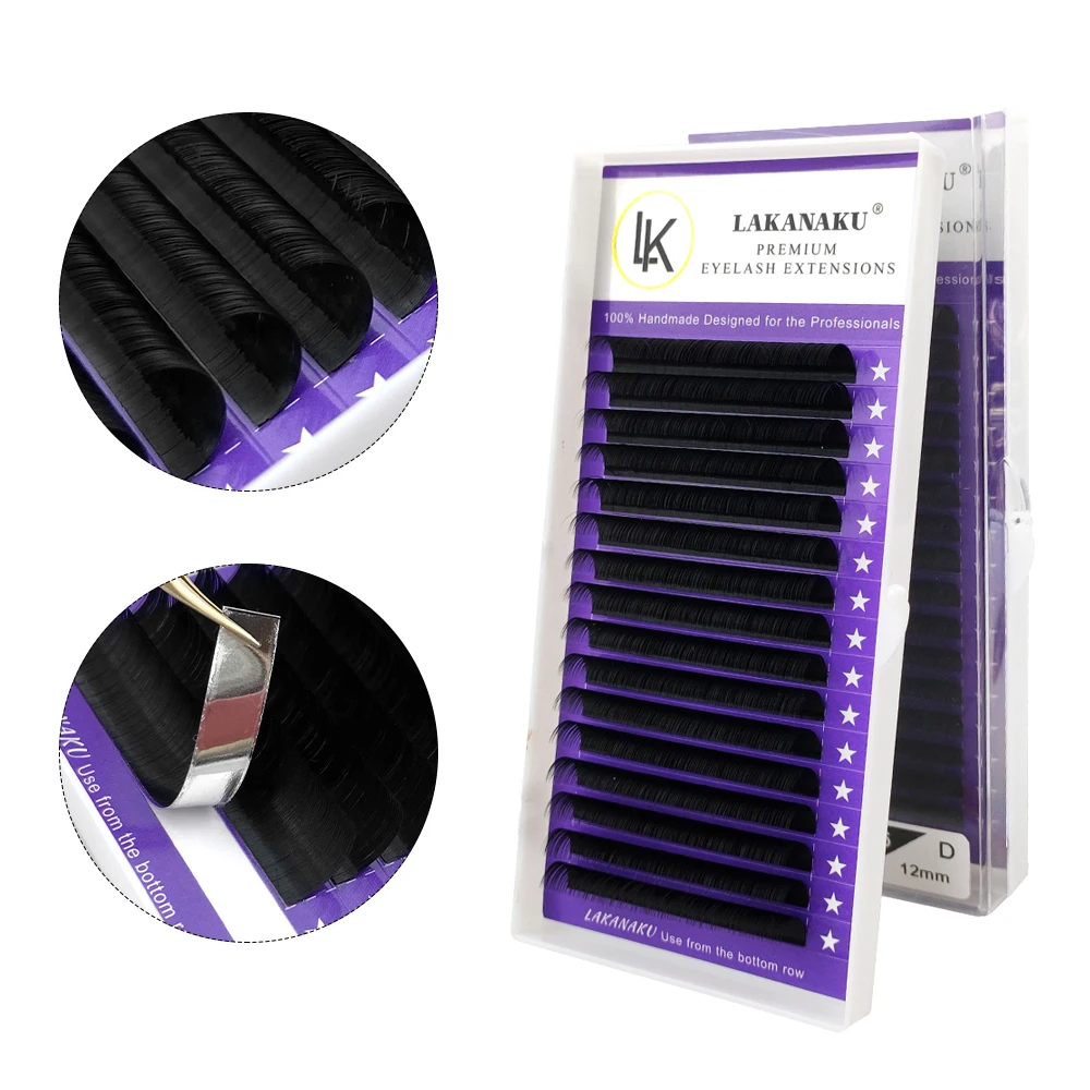 Top Trends: LAKANAKU Classic Eyelash Extensions De Cils Matte Black Volume Eyelash Extensions Silk Lash Extension Supplies Shoppable Styles