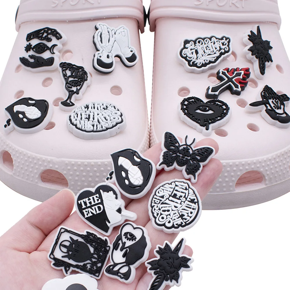 Top Trends: Wholesale 1pcs PVC Shoe Charms For Crocs Horror Halloween Accessories Women Clogs Buckle Kids Pins Decoration Jeans Party Favors Shoppable Styles