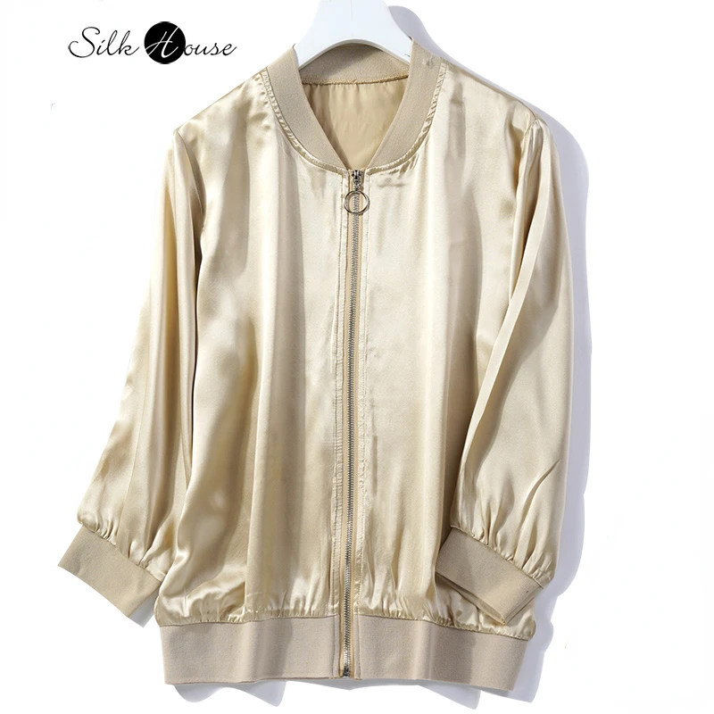 Top Trends: Spring / Autumn 2023 New 100% Natural Mulberry Silk Solid Casual Loose Sunscreen Long Sleeve Coat Versatile Jacket Women Shoppable Styles