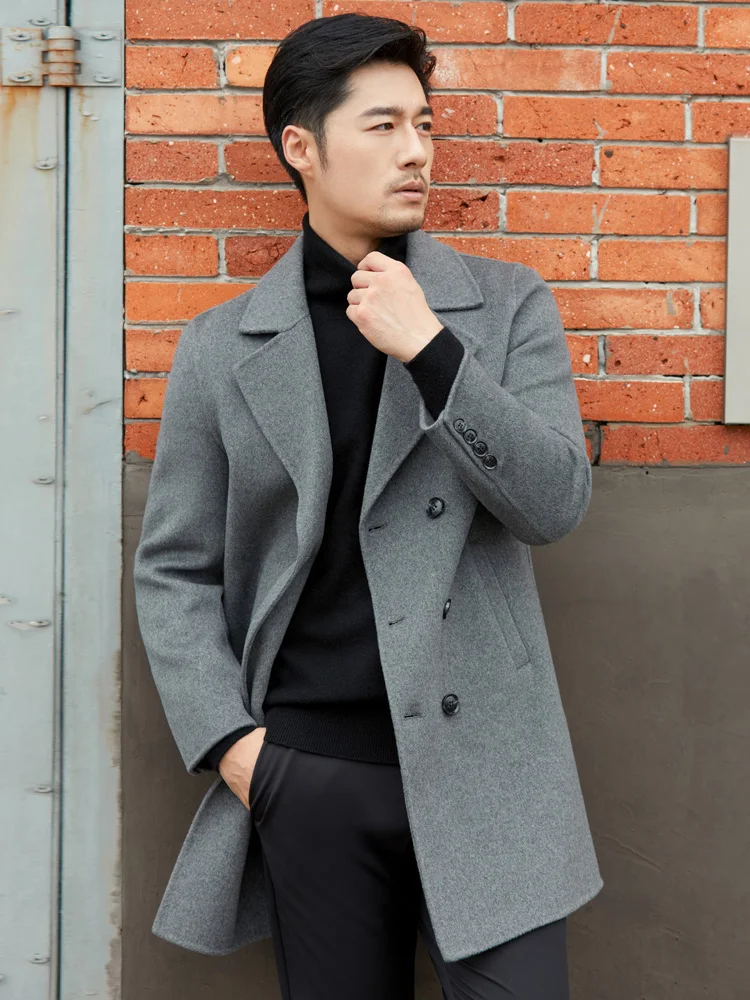 Top Trends: 2023 Autumn And Winter New Wool Double-Sided Coat Men&#039;s Long Suit Collar Business Casual Temperament Cashmere Woolen Coat Coat Shoppable Styles