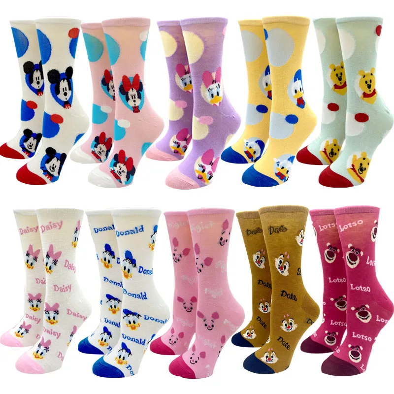 Top Trends: 2023 New Disney Kawaii Women Socks Japanese Fashion Cartoon Cute Socks Mickey Minnie Daisy Donald Cotton Harajuku Funny Socks Shoppable Styles