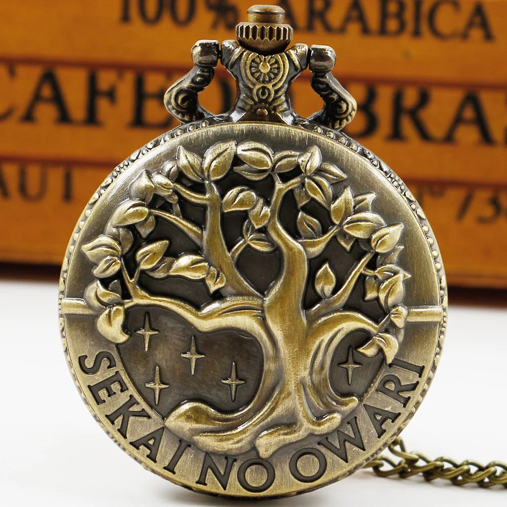 Top Trends: Vintage Tree Of Life Carved Quartz Pocket Watch Steampunk Necklace Pendant Clock Gifts For Women Or Man Digital Pocketwatch Shoppable Styles