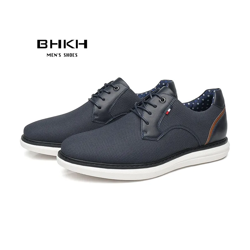 Top Trends: BHKH 2022 Genuine Leather Dress Shoes Comfy Men Casual Shoes Smart Business Work Office Lace-up Men Shoes Shoppable Styles