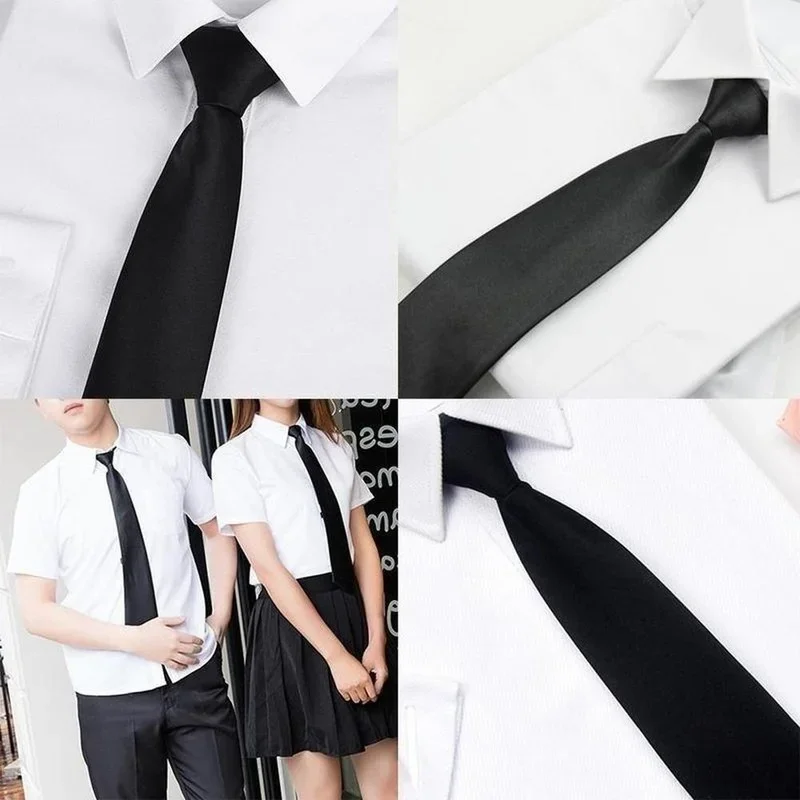 Top Trends: Tie For Men Women Zipper Tie Black Clip On Men Tie Security Ties Unisex Clothes Neckties Funeral Porter Steward Matte Ties Shoppable Styles