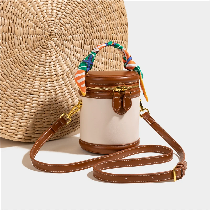 Top Trends: Fashion Designer Women Handbag High Quality Cowhide Leather Cross Body Bags Single Shoulder Strip Bag Female Small Bucket Bag Shoppable Styles - Image 4