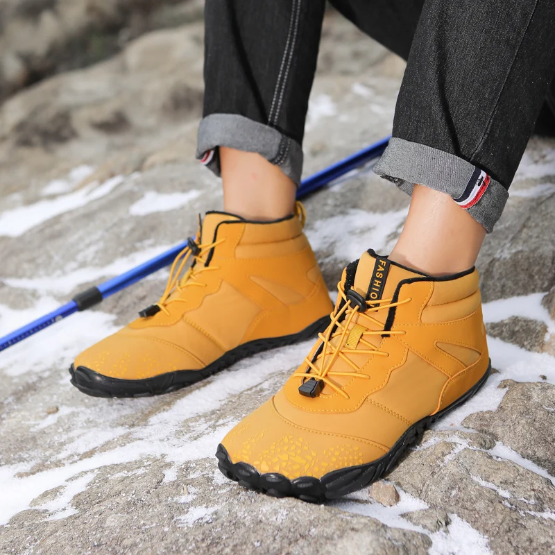 Top Trends: 2023 Winter Booties Men Snow BareFoot Casual Shoes Outdoor Work Shoes Ladies Warm Fur Men Ankle Shoes Male Snow Boots Big Size Shoppable Styles