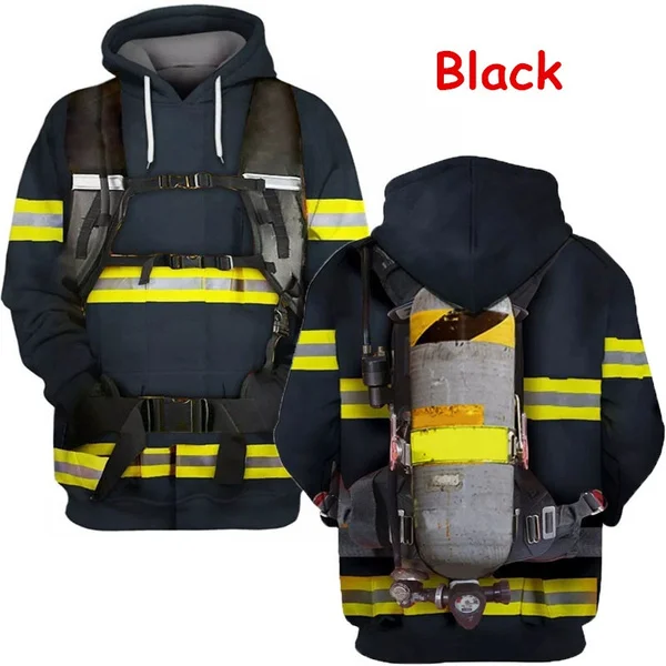 Top Trends: Funny Cool Men / Women Cosplay Graphic Sweatshirts Firefighter 3D Print Hoodies Shoppable Styles - Image 5