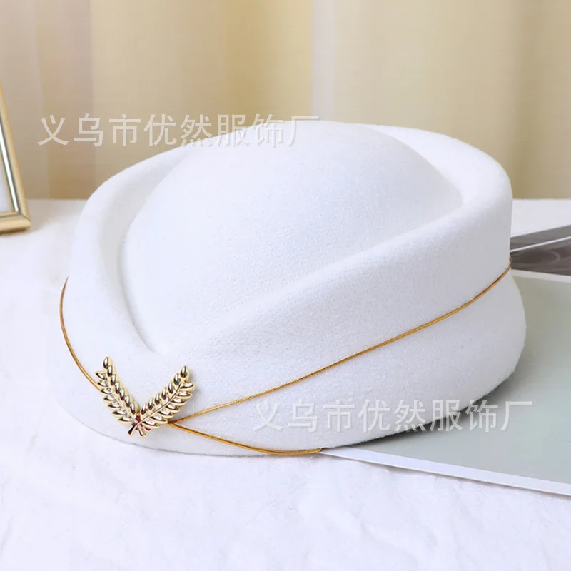 Top Trends: Stewardess Hat Lady Cap Beret Hat Front Desk Ceremonial Hat Snare Drum B British Stage Performance Hat Shoppable Styles - Image 2