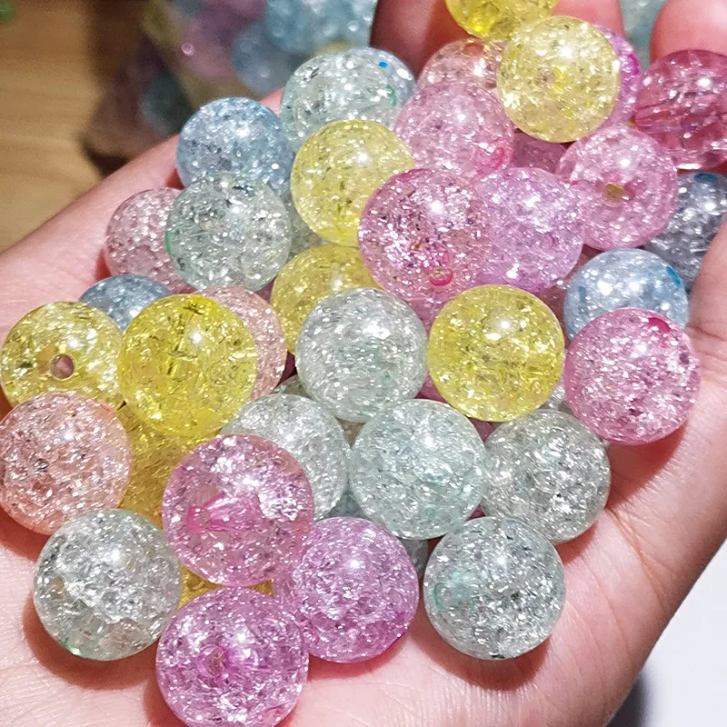 Top Trends: 8-16mm Transparent Mixed Cracked Acrylic Crystal Beads Round Spacer Beads For Jewelry Making DIY Needlework Bracelets Necklaces Shoppable Styles