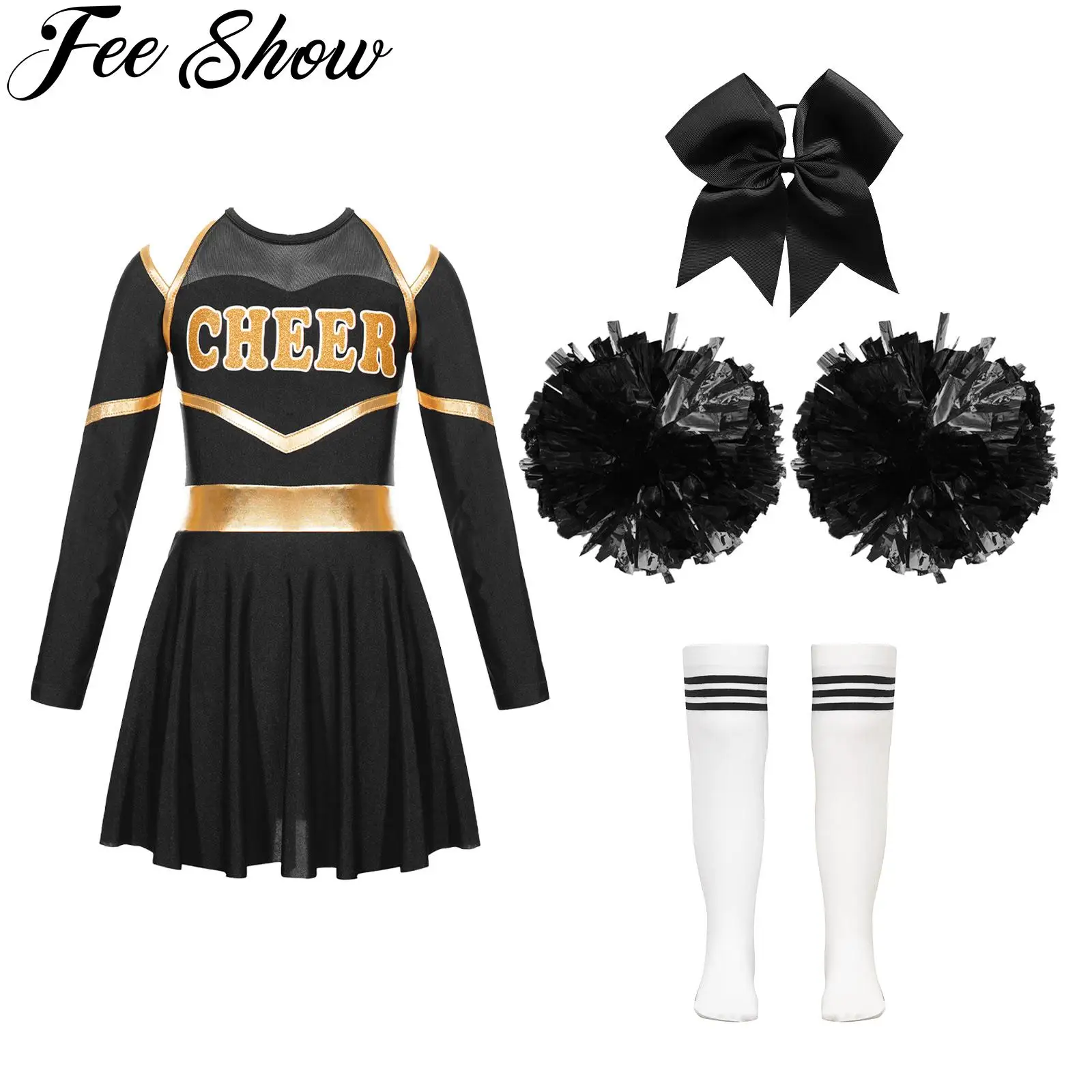 Top Trends: Cheerleading Costume For Girls Kids Cheer Uniform Outfit Set For Halloween Cosplay Dress Up Sports Birthday Party Gifts Shoppable Styles