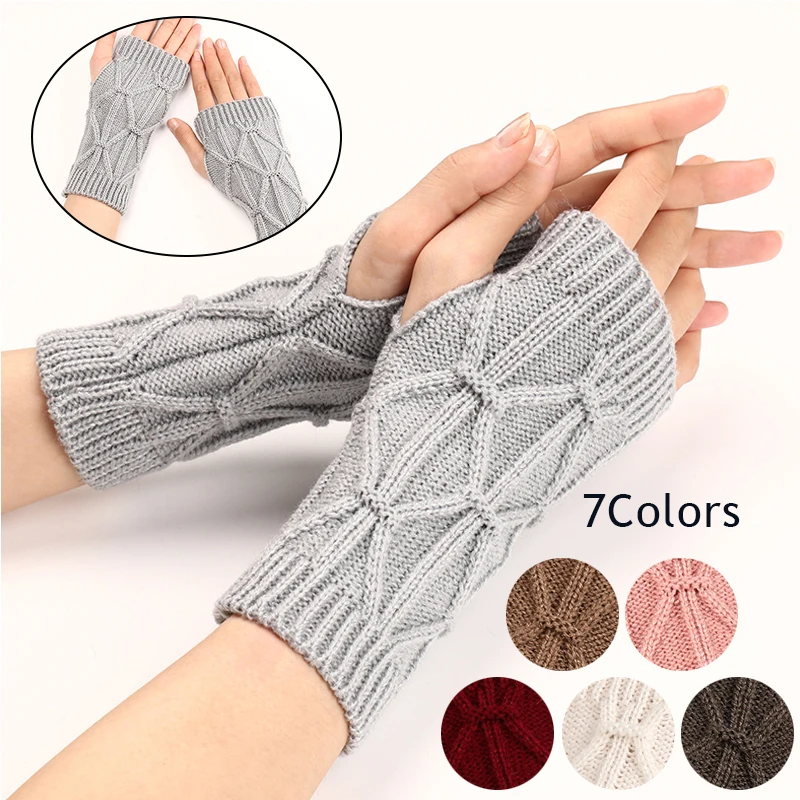 Top Trends: Half Finger Gloves For Women Winter Soft Keep Warm Wool Knitting Arm Gloves Soft Warm Mittens Handschoenen Unisex Arm Sleeve Shoppable Styles