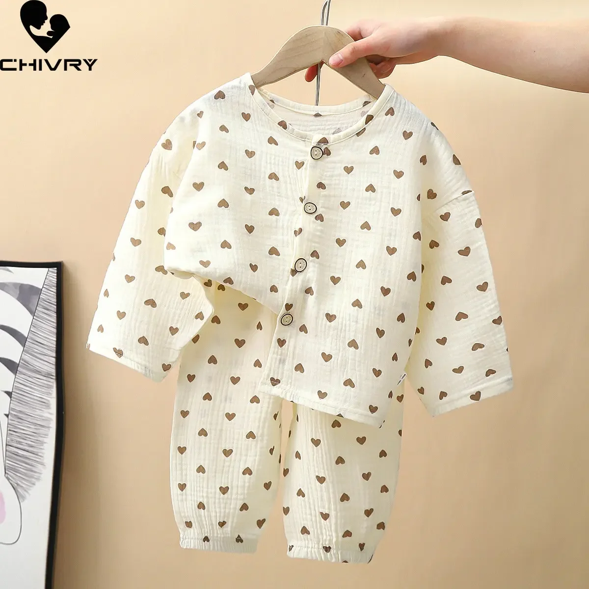 Top Trends: Kids Summer Thin Pajamas Sets New 2023 Boys Girls Cartoon Three-quarter Sleeve Cotton Yarn Shirts With Pants Baby Loungewear Shoppable Styles