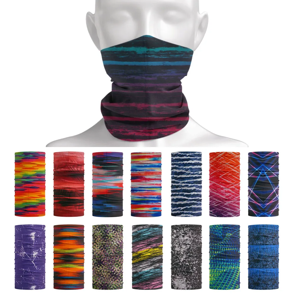 Top Trends: Tie-Dye Stripes Pattern Neckchief Outdoor Summer Hair Bandanas Versatile Dust-proof Cycling Scarf Face Shield Women Neck Gaiter Shoppable Styles