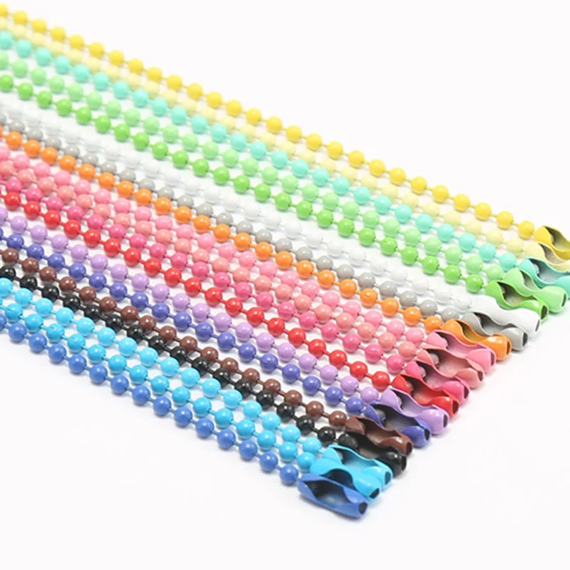 Top Trends: 20pcs 11.5cm Colorful Ball Bead Chains Fits Key Chain / Dolls / Label Hand Tag Connector For DIY Bracelet Jewelry Making Accessorise Shoppable Styles