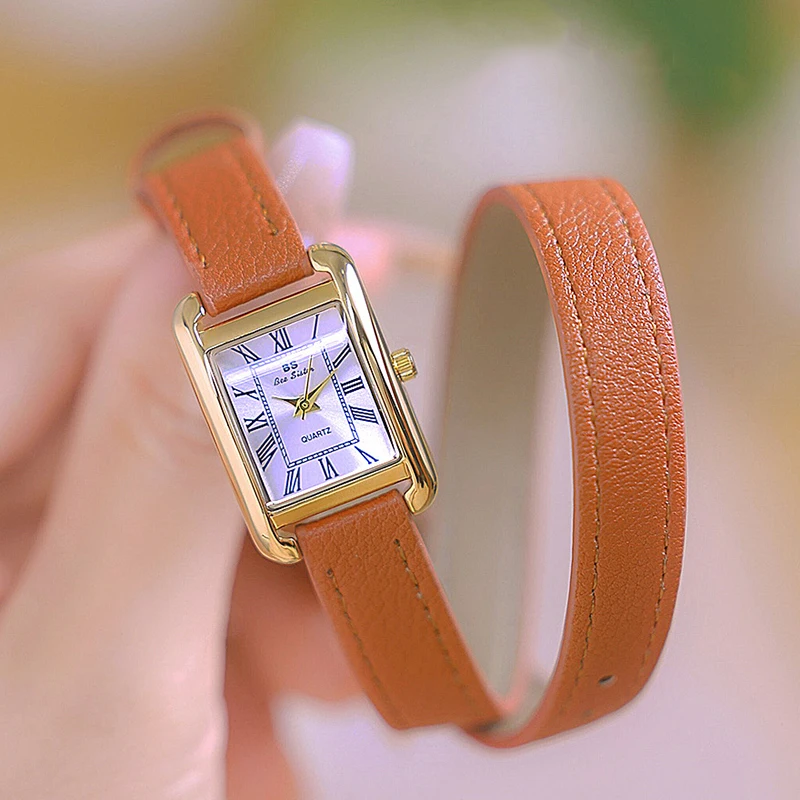 Top Trends: Women Watches 2023 Casual Vintage Leather Watch For Women Fashion Quartz Wristwatches Rose Gold Square Clock Gift For Girlfriend Shoppable Styles