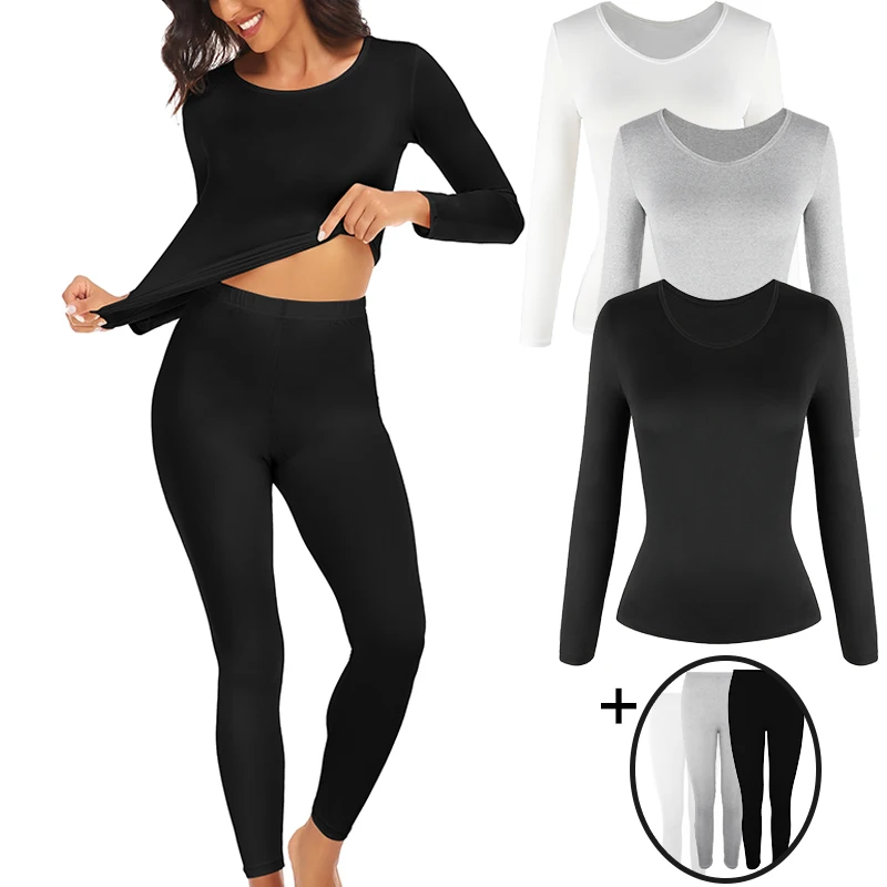 Top Trends: Thermal Underwear Set For Women Long Johns Base Layer Fleece Lined Soft Top Bottom 2 Pieces Set Shoppable Styles