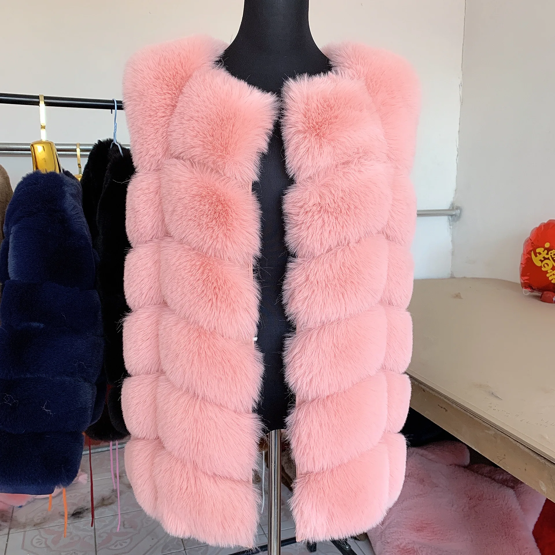 Top Trends: Faux Fur Elegant Women's Coat Fake Fox Fur Vest Plush Jacket Ladies Spring Autumn Faux Fur Vest Fashion Fluffy Jacket Trench Shoppable Styles