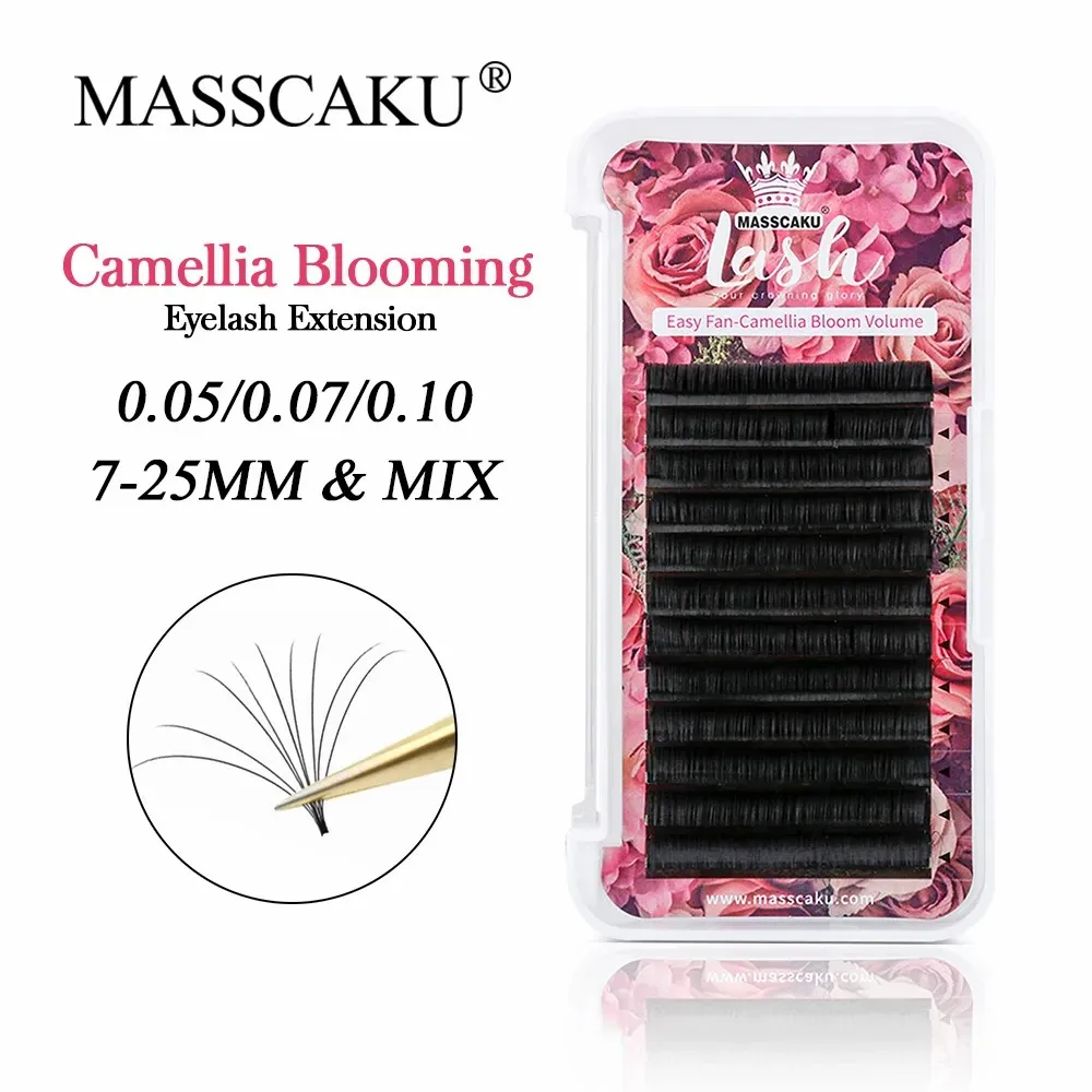 Top Trends: MASSCAKU Easy Fanning Blooming Individual Eyelashes Extension Russian Volume Auto Fan Eyelashes Natural Cilia Silk Lashes Shoppable Styles