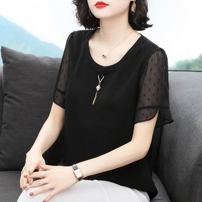 Top Trends: Casual Solid Color All-match Shirt Women's Clothing Loose Summer Chic Three-dimensional Decoration Stylish Short Sleeve Blouse Shoppable Styles - Image 4