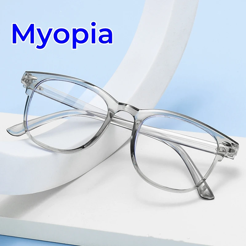 Top Trends: New Anti-blue Light Rice Nail Near Sight Glasses Men Women Finished Myopia Glasses Vintage Oval Frame Nearsighted Glasses Shoppable Styles