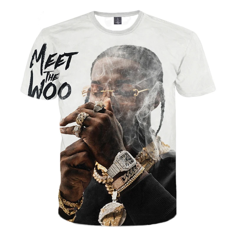 Top Trends: 2023 Popular Rapper Pop Smoke 3D Printed T-shirt Rapper Pop Smoke Hip Hop Cool Men Women T-shirt Hip-hop Round Neck Half Tops Shoppable Styles