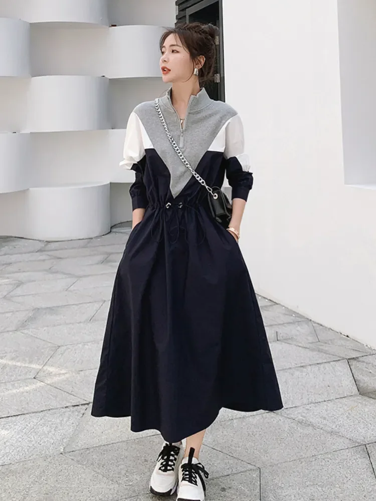 Top Trends: Dresses For Women 2023 Spring Autumn New Long Dress Casual LOOSE Half Open Collar Fashion Dresses Streetwear Vintage Dress Robe Shoppable Styles