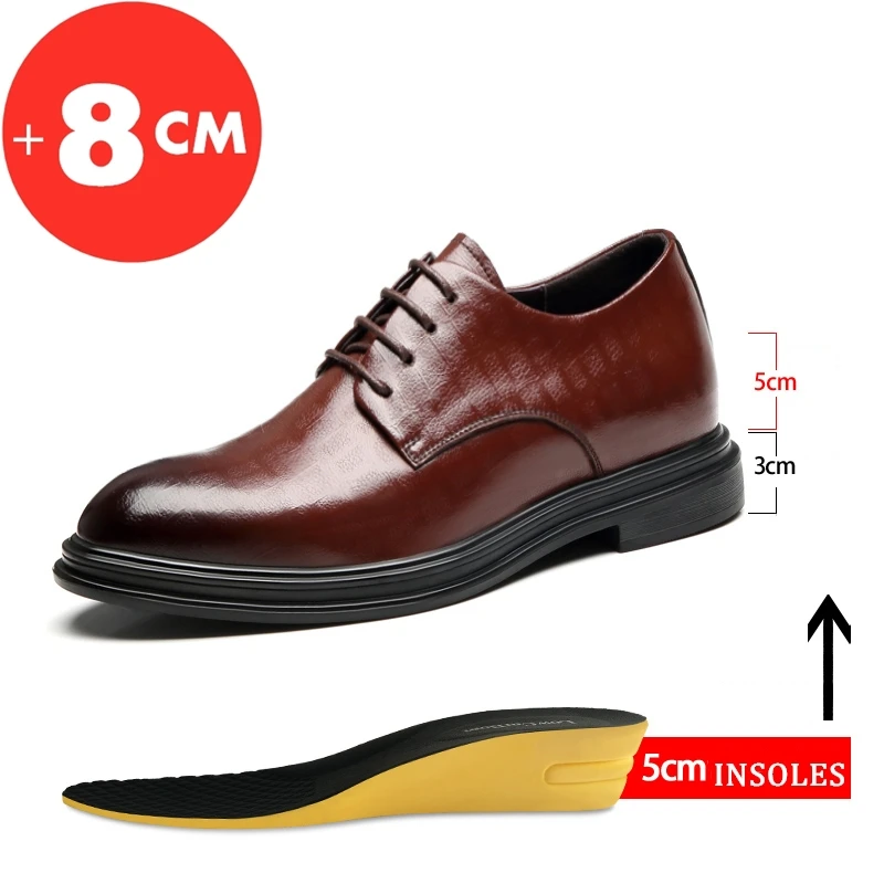 Top Trends: Elevator Shoes Men Dress Shoes 3 / 6 / 8 Cm Men Formal Shoes Winter / Spring Classic Business Luxury Men Oxfords Footwear Suit Shoes Shoppable Styles