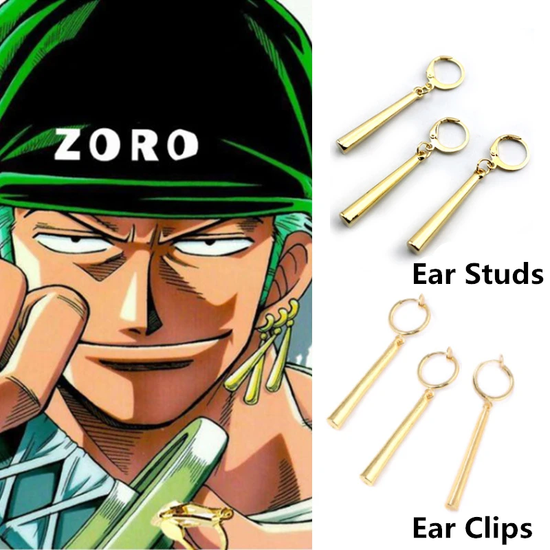 Top Trends: 3Pcs / Set Anime Roronoa Zoro Cosplay Earrings Ear Clips Stud Women Men Unisex Jewelry Accessories Prop Shoppable Styles