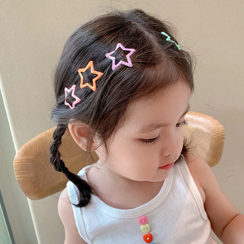 Top Trends: 10pcs / set Cute Colorful Star Waterdrop Shape Hair Clips For Girls Children Lovely Hair Decorate Hairpins Kids Hair Accessories Shoppable Styles - Image 3