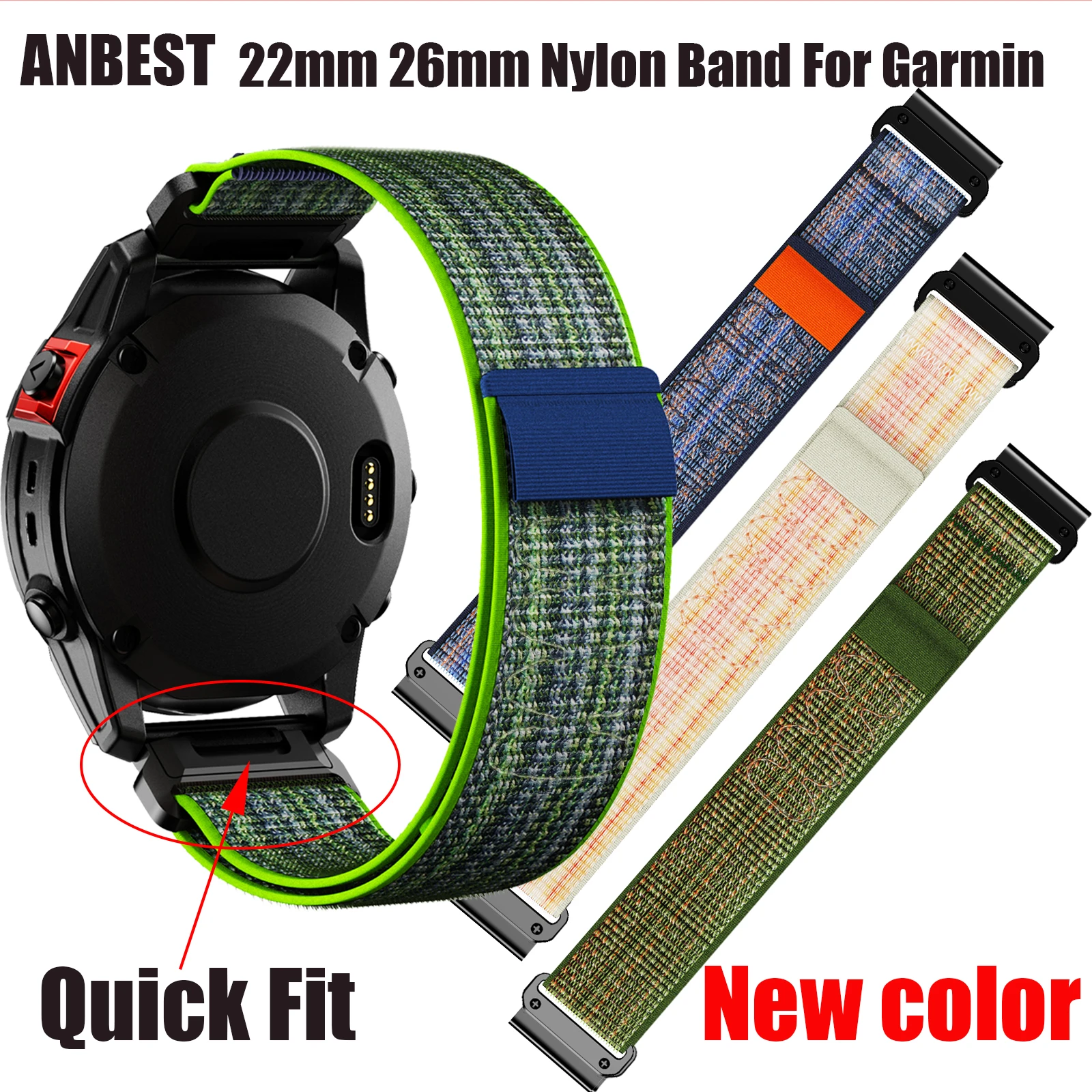 Top Trends: ANBEST 22 26MM Nylon Watchband Strap For Garmin Fenix 7 / 7Pro / 7X / 6X / 6 Pro / 5X / 5 Plus / Epix / Instinct WristStrap Replaceable Bracelet Shoppable Styles