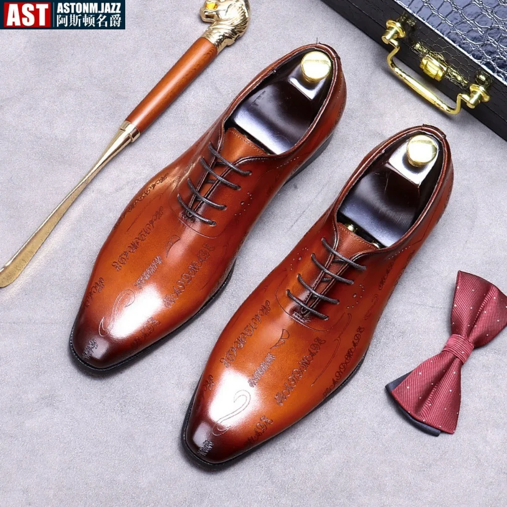 Top Trends: Handmade Mens Oxford Shoes Genuine Leather Brogue Dress Shoes Classic Business Formal Shoes Italian Leather Shoes Wedding Shoes Shoppable Styles