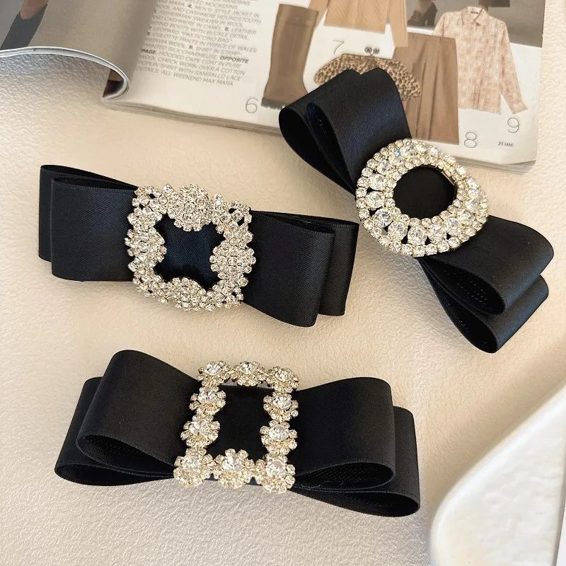 Top Trends: Big Rhinestone Barrette For Women Girl Solid Bow Knot Hair Clip Hairpin Fashion Accessories Shoppable Styles