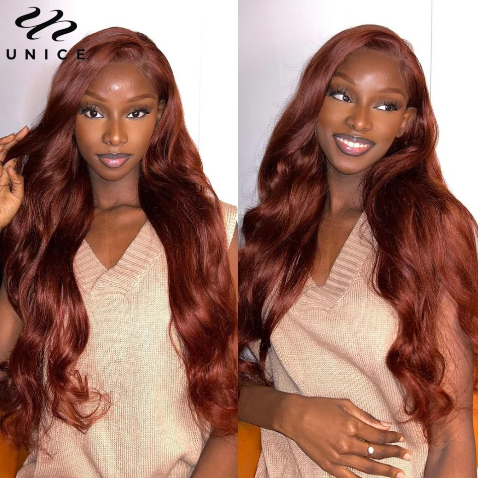 Top Trends: Reddish Brown 13x4 Lace Front Wig Human Hair Body Wave Wigs Pre Plucked Lace Frontal Wig For Women Shoppable Styles