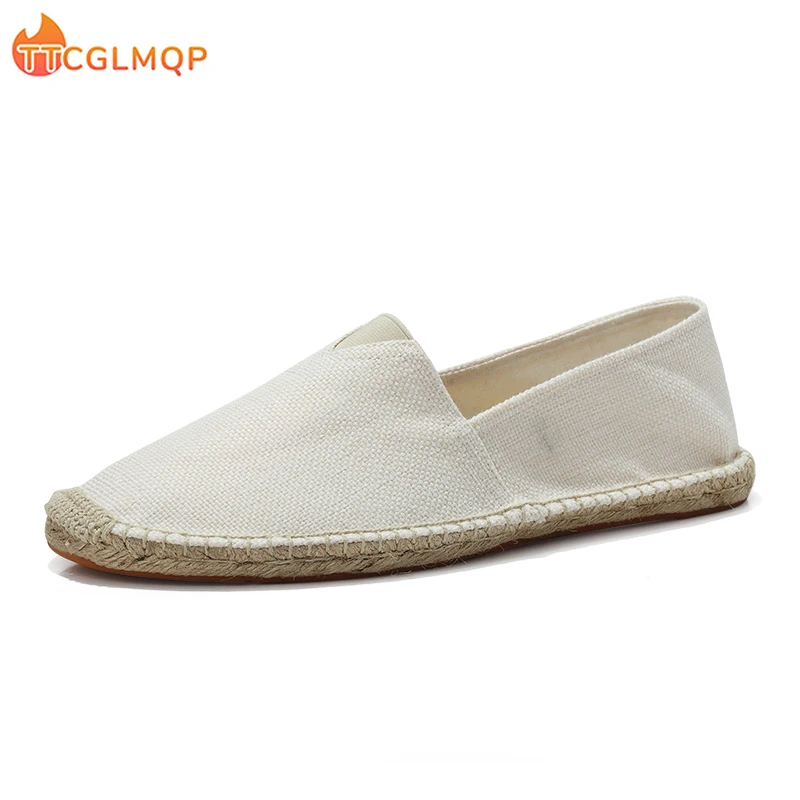 Top Trends: 2022 Summer New Men's Linen Casual Shoes Handmade Weaving Fisherman Shoes Fashion Casual Flat Espadrilles Driving Shoes Big Size Shoppable Styles - Image 5